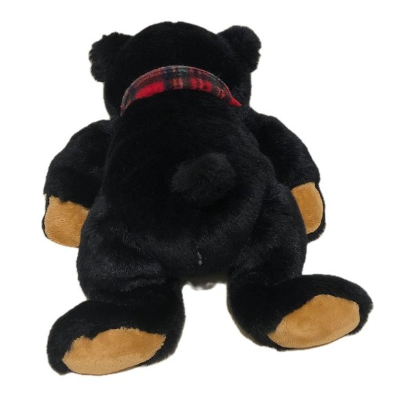 Ty Classic Plush Collection "Woodside" Black Bear Plaid Scarf 9.5"  2007 RETIRED - Picture 5 of 11